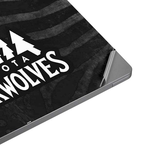 NBA Minnesota Timberwolves Black Animal Print Universal Laptop 16in (13 x 9.4in) Skin